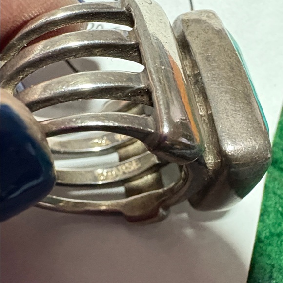 Barse Turquoise beth dutton inspired sterling silver 925 wide band ring - Picture 12 of 14